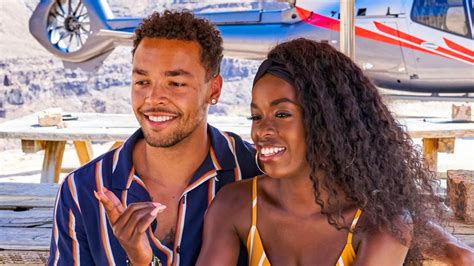 justine and caleb from love island|Love Island Winners Justine Ndiba, Caleb Corprew。